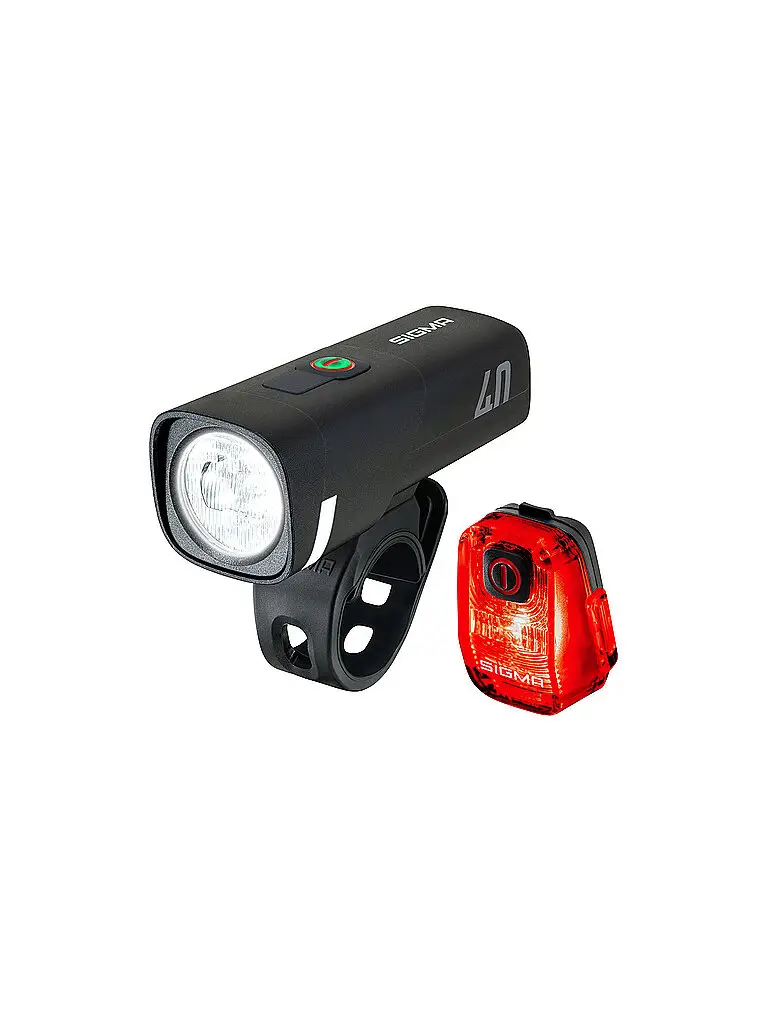 Set luci a batteria AURA 40 RIDE TO SCHOOL versione con luce posteriore HIRO 10 nero