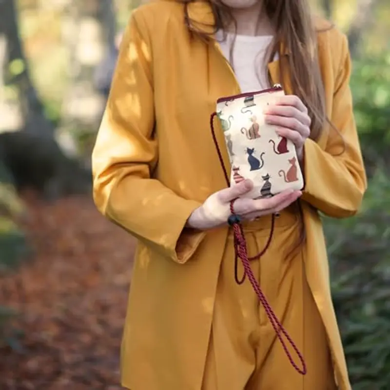 Signare Cheeky Cat - Borsa per smartphone da donna, motivo: gatto sfacciato miniatura 2