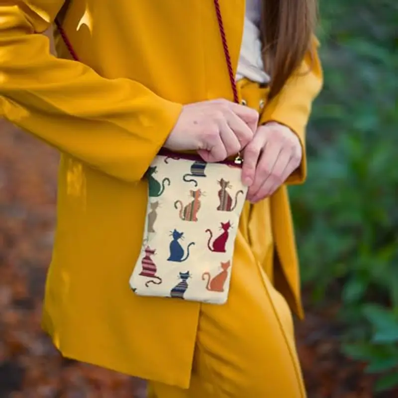 Signare Cheeky Cat - Borsa per smartphone da donna, motivo: gatto sfacciato miniatura 3