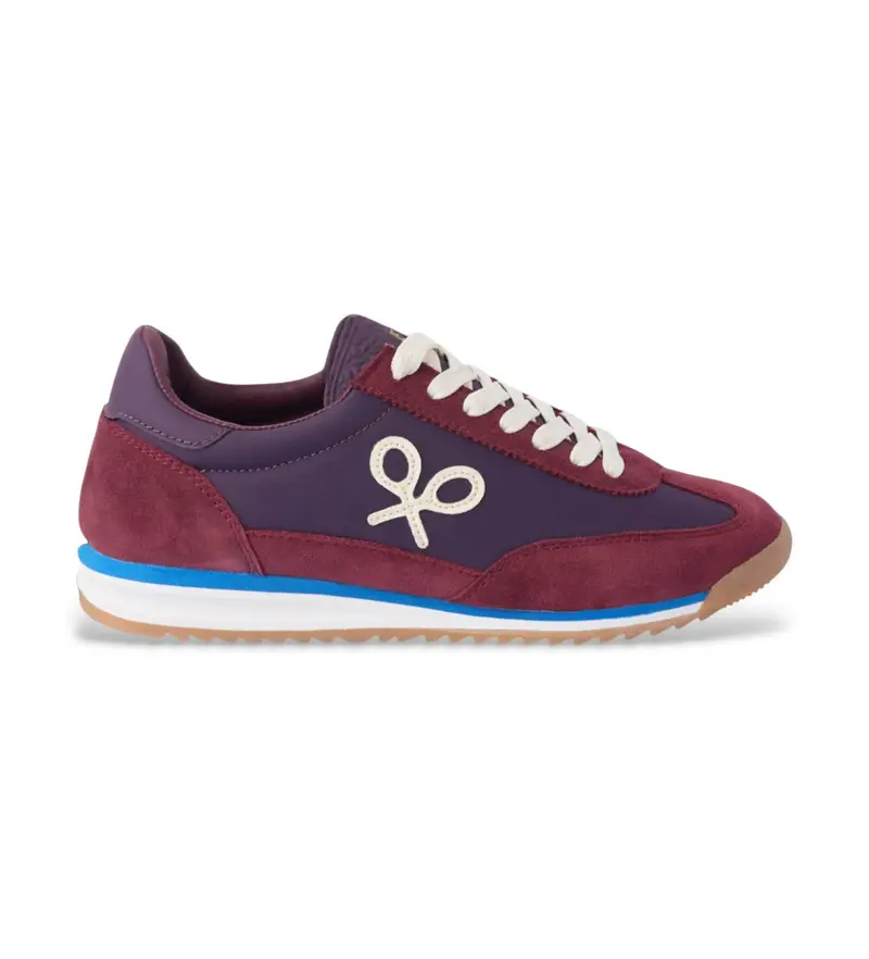 per donna 135167 Scarpe da corsa in pelle lilla (36), Basso, Stringhe, Casual Bordeaux