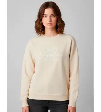 per donna 135179 felpa beige firmata (M), Casual, Cotone