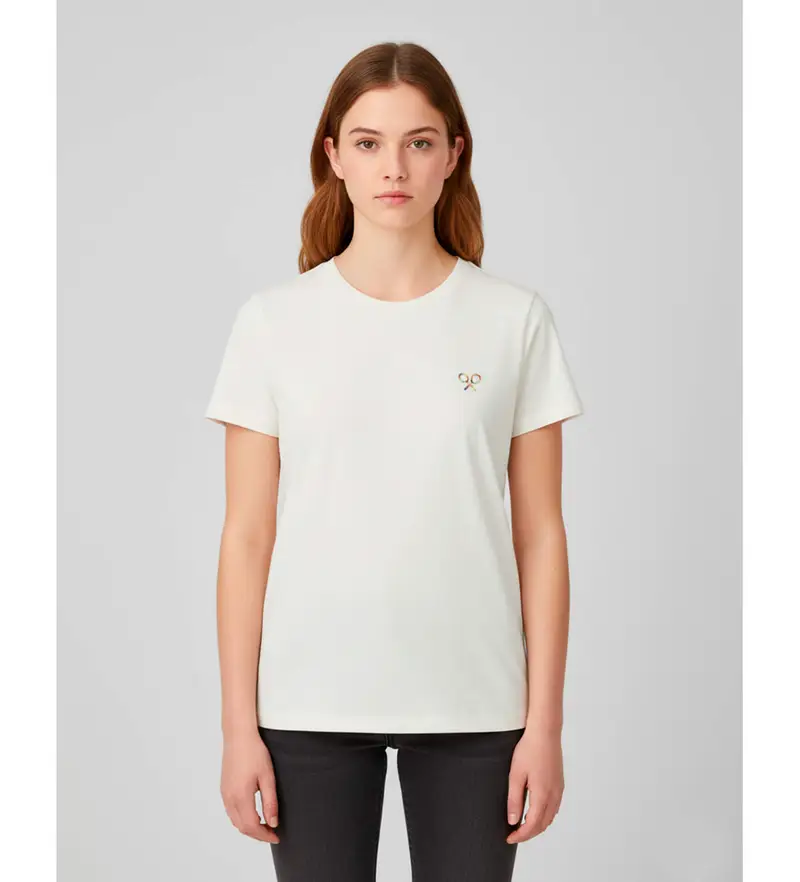 per donna 135184 Rompi la routine con la maglietta bianca (S), Bianco, Casual, Cotone, Manica corta