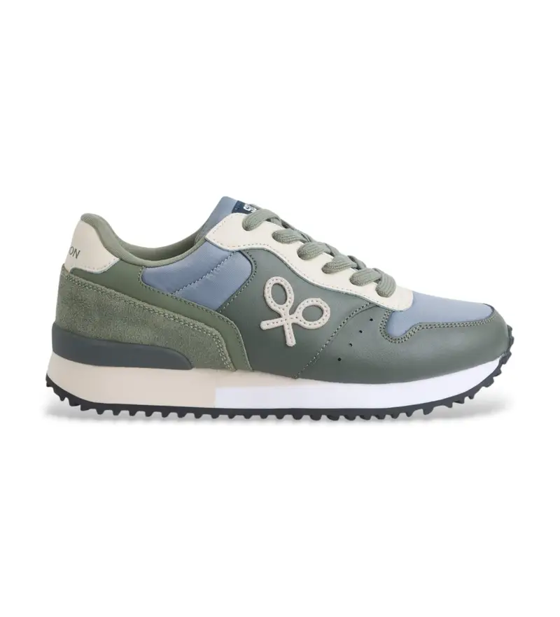 per uomo. 133645 Scarpe da corsa in pelle verde (40), Basso, Stringhe, Casual