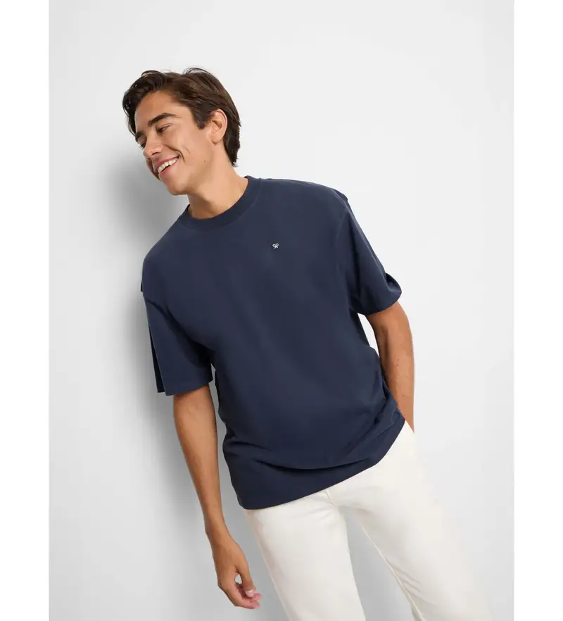 per uomo 133776 Maglietta sportiva college blu navy dalla vestibilità comoda (S), Casual, Cotone, Manica corta