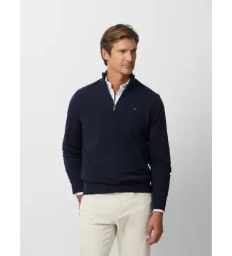 per uomo 134234 Maglione blu navy con mezza zip (M), Casual, Poliestere