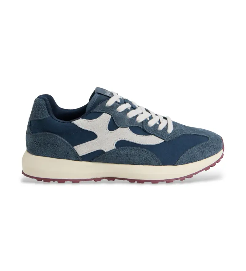 per uomo 134520 Sneakers in pelle blu navy Rackets09 (40), Basso, Stringhe, Casual