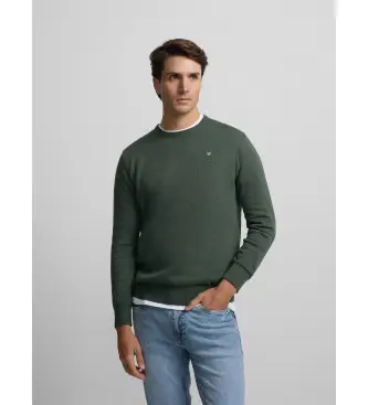 per uomo S261010803127 maglione girocollo verde semplice (M), Casual, Cotone