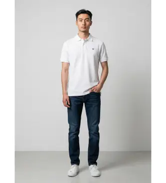 per uomo S261011001093 Polo classica bianca a tinta unita (S), Bianco, Casual, Cotone, Manica corta