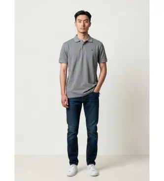 per uomo S261011011095 Polo classica grigia a tinta unita (S), Casual, Grigio, Cotone, Manica corta