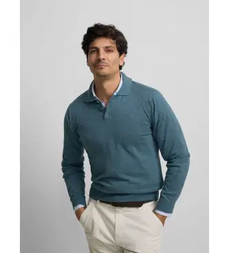 per uomo S261020803230 Maglione blu a collo alto (S), Casual, Cotone