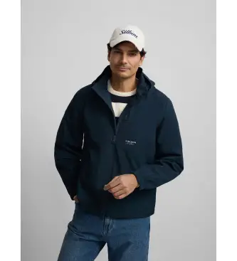 per uomo S261030102291 Giacca a vento tecnica con cappuccio marino (S), Casual, Poliestere, Navy