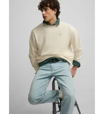 per uomo S261031107202 Felpa beige con vestibilità rilassata (S), Casual, Cotone