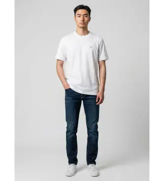 per uomo S261040401067 Maglietta bianca con scritta e racchette (XXL), Bianco, Casual, Cotone, Manica corta