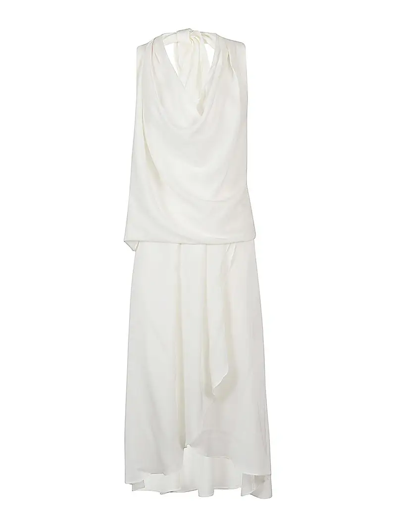 Vale il vestito corto di seta Ave Bianco