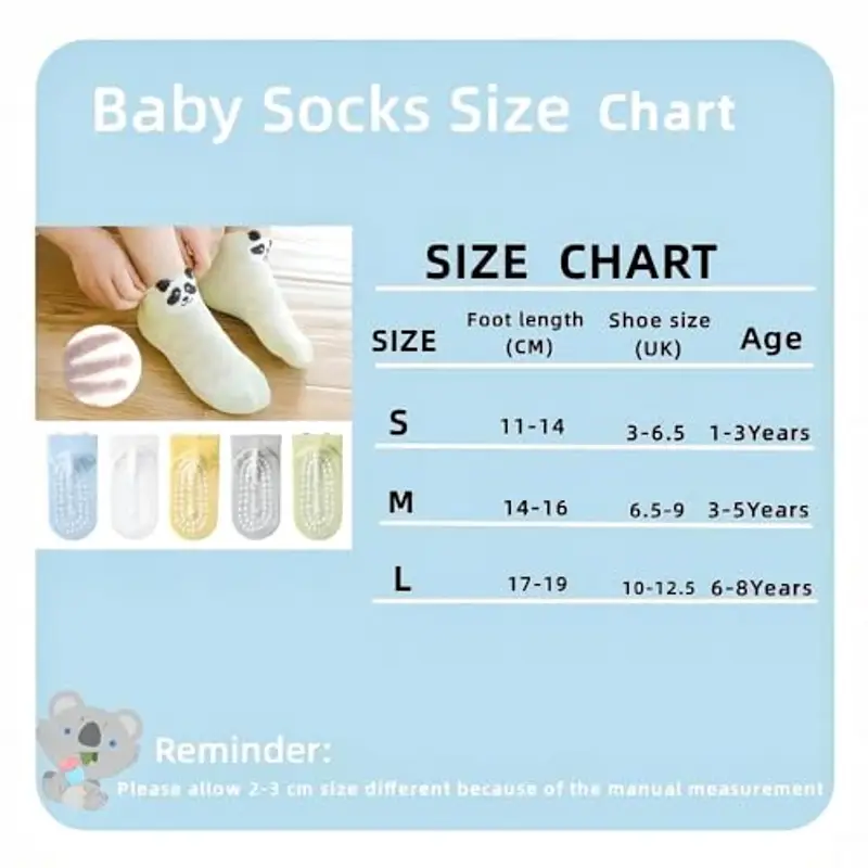 Silkglory Calzini Antiscivolo Bambino, Confezione da 5 per Bambini e Ragazze Calzini per Bambini, Graziosi Calzini per miniatura 2