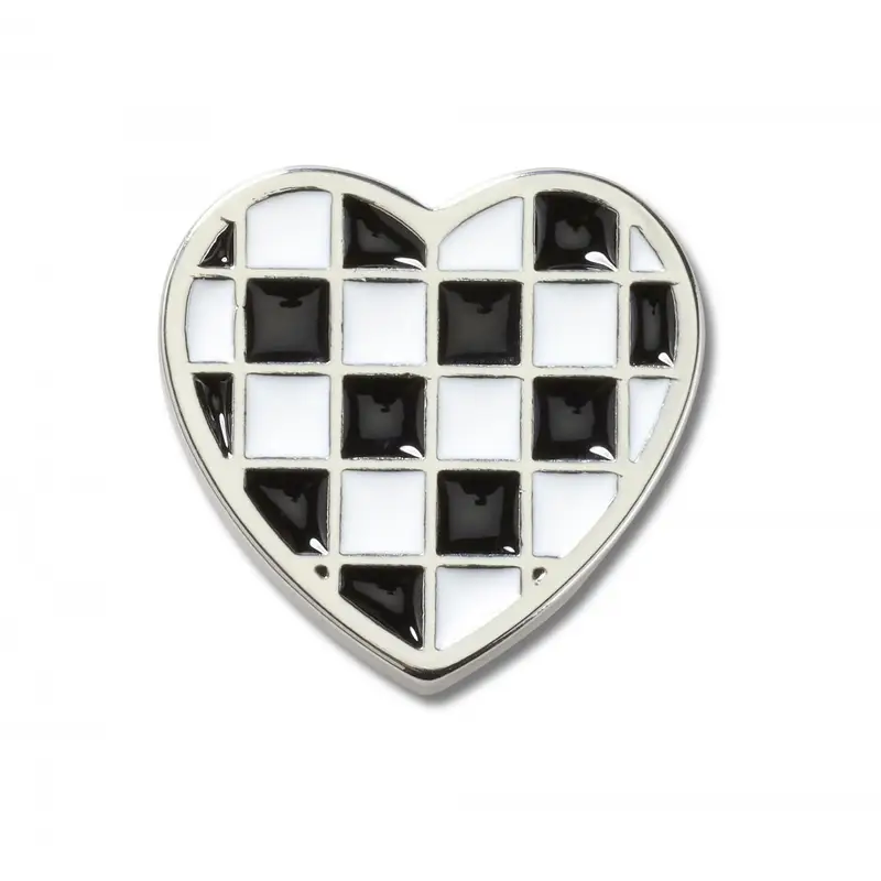 Silver checkerboard heart
