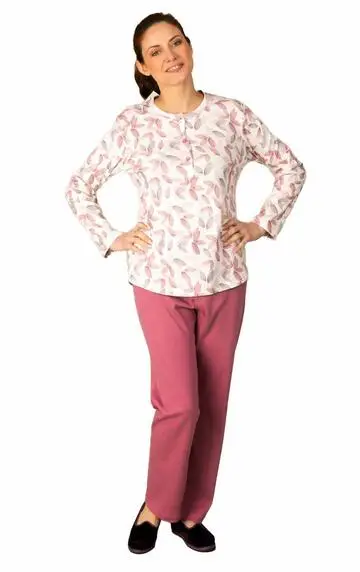Pigiama donna in jersey di cotone caldo Silvia 42606