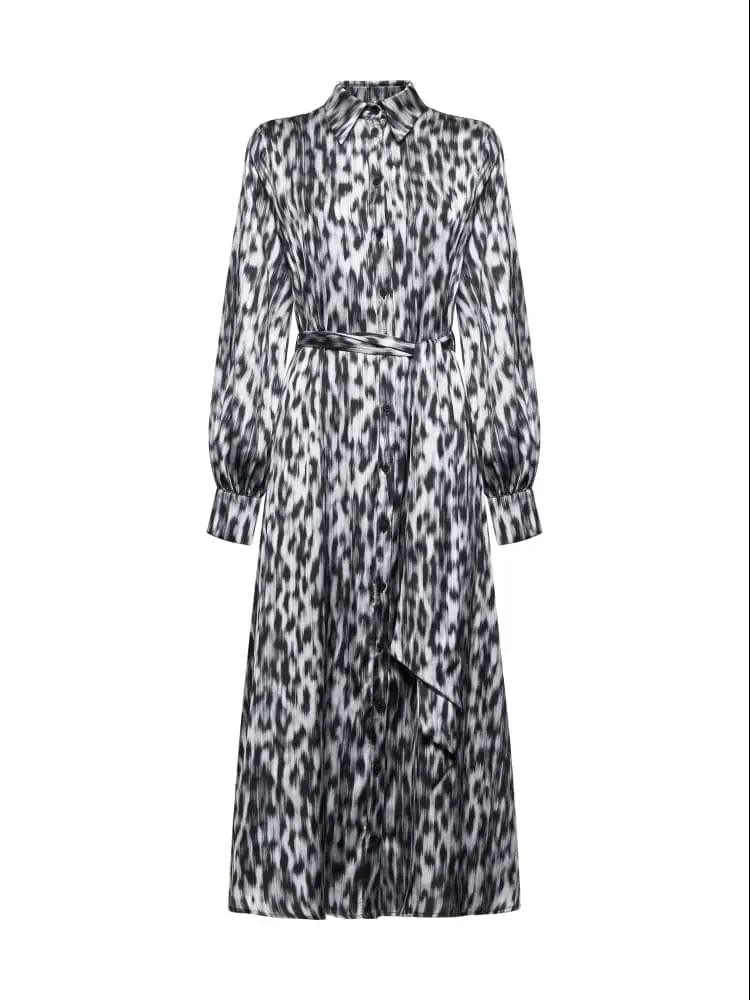 abito chemisier ilpala fantasia animalier con cintura