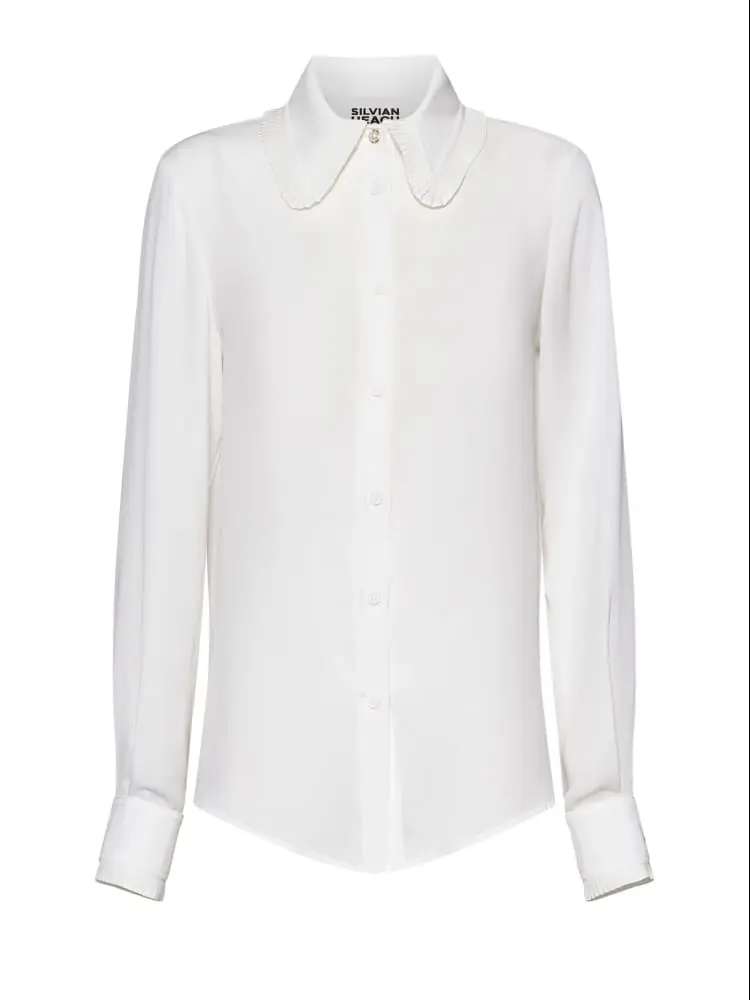 camicia yuomi bianca con rouge sui polsi