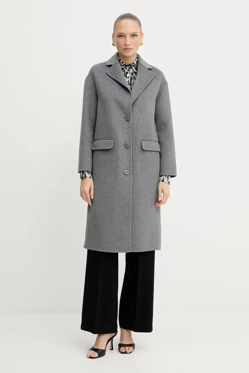 cappotto in lana PARASCHIV colore grigio GPA25517CP