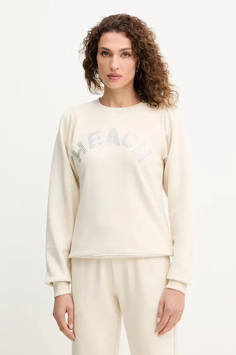 felpa MARAUL donna colore beige con applicazione GPA25017FE