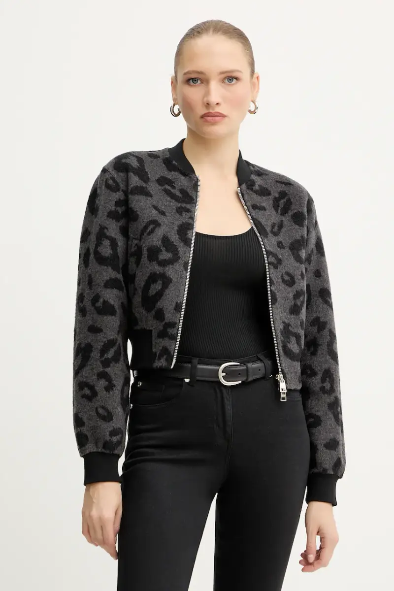 giacca bomber con lana HERRERO colore grigio GPA25127GB