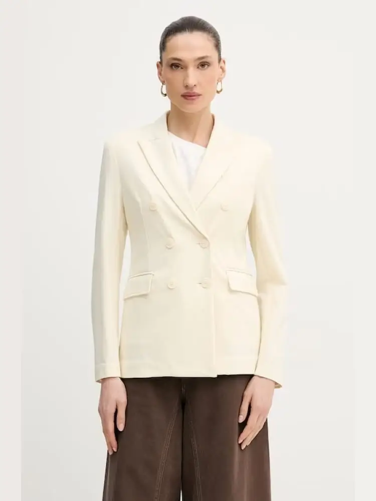 giacca fatise doppiopetto revers a lancia panna avorio