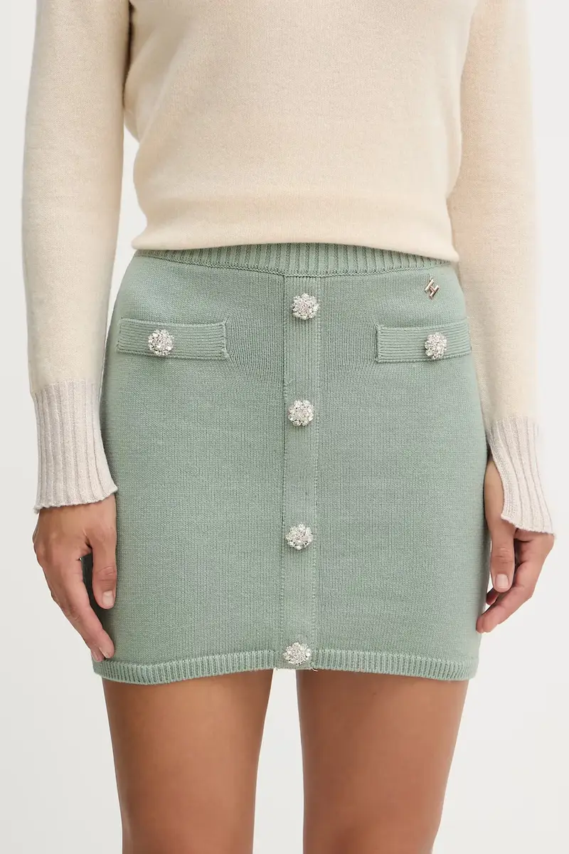 gonna con aggiunta di cachemire LEFTERIS colore verde GPA25263MG