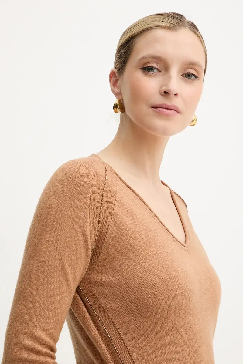 maglione in misto lana DIEGOROSA donna colore marrone GPA25242MA miniatura 4