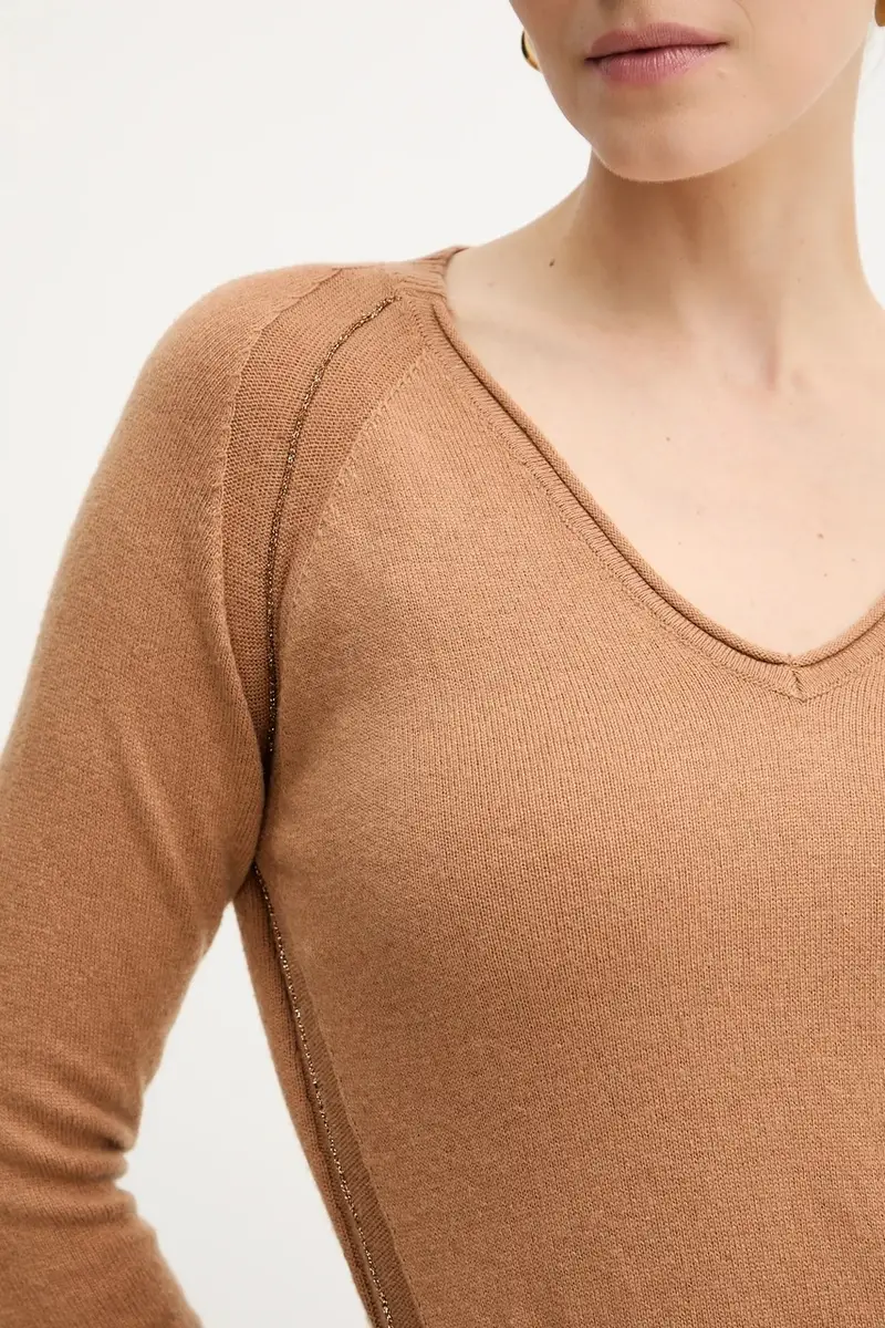 maglione in misto lana DIEGOROSA donna colore marrone GPA25242MA miniatura 5