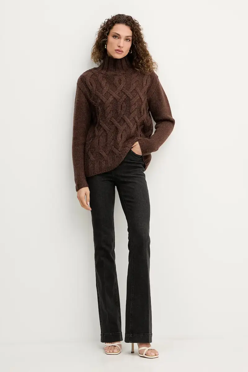 maglione in misto lana HENRY donna colore marrone GPA25255LU miniatura 2