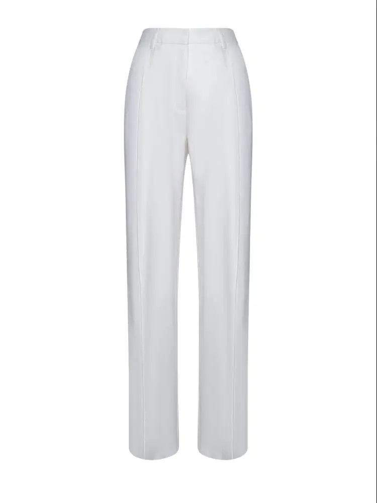 pantalone jorek in viscosa bianco