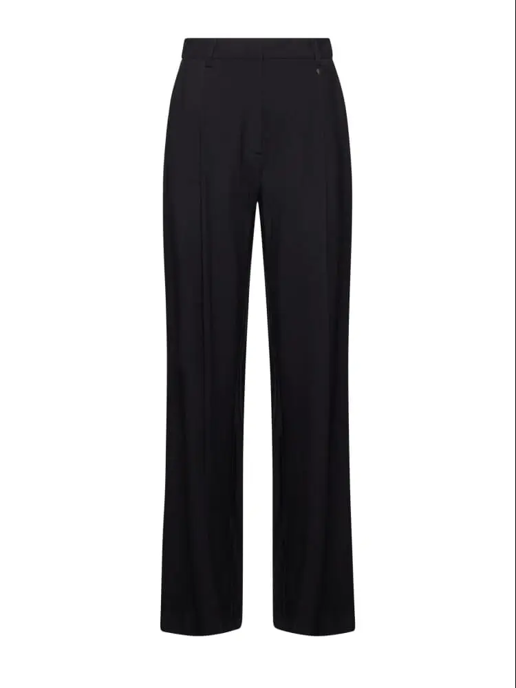 pantalone pillar in viscosa nero