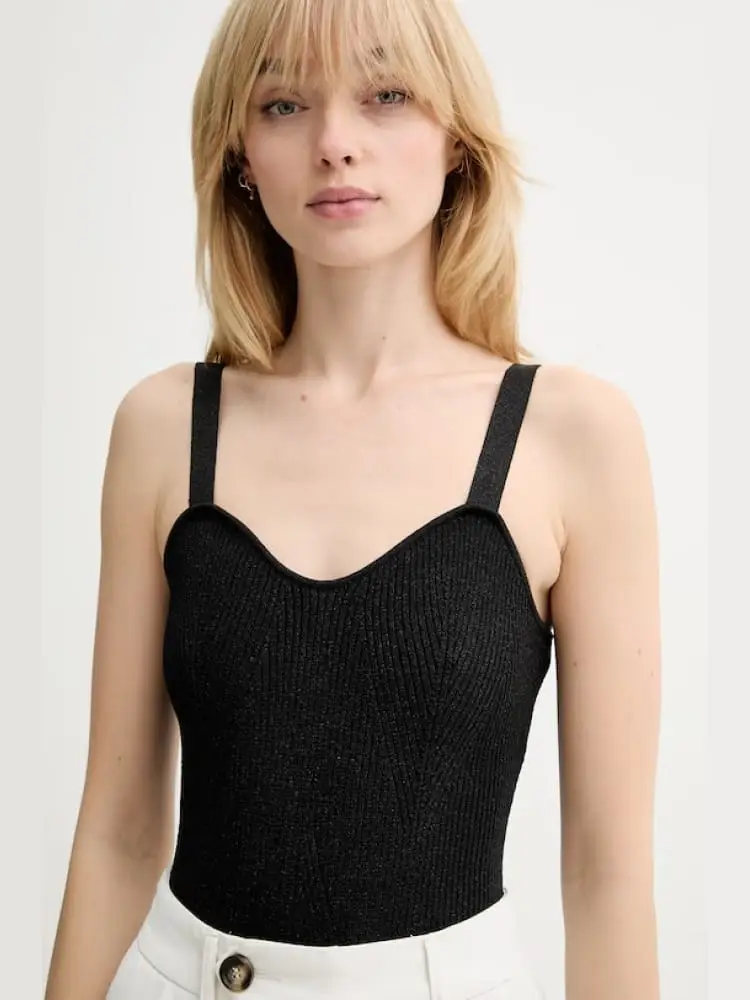 top magales in lurex nero