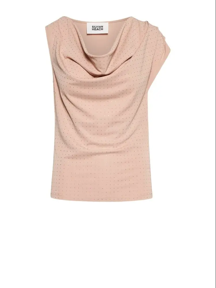 top raman rosa phard con strass