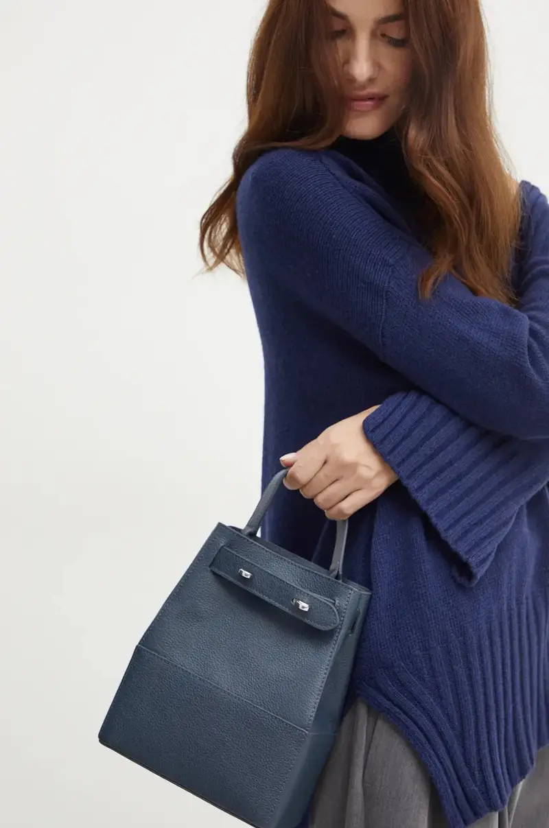 zaino in pelle CARACCIOLO donna colore blu navy RCP25013ZA miniatura 5