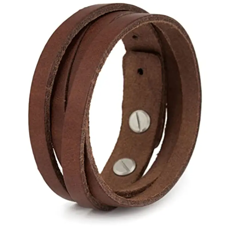 Simaru Bracciale in Vera Pelle Italiana – Bracciale da Uomo Regolabile con Chiusura in Ottone – Solo Pelle Toscana di Alta Qualità Conciata al Vegetale – Ottima idea Regalo