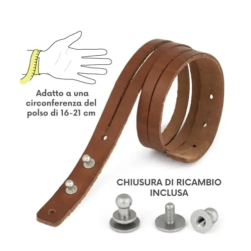 Simaru - Braccialetto in pelle, prodotto in Germania, tutte le misure disponibili miniatura 2