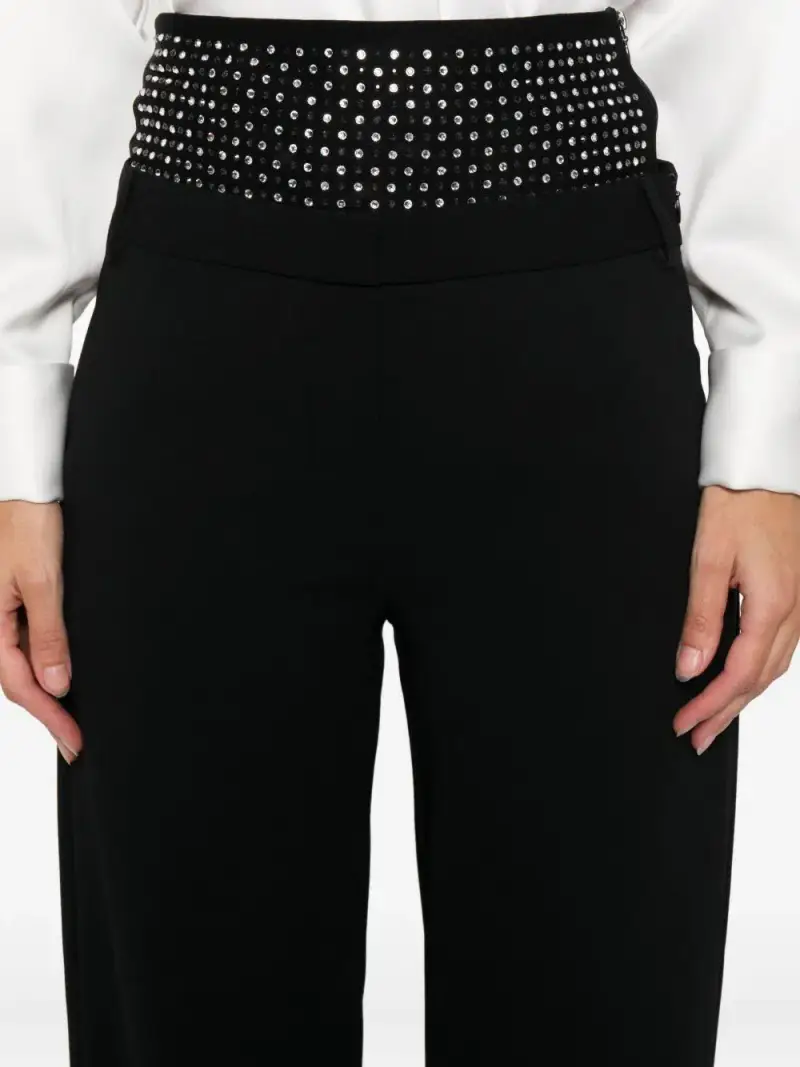 Simona Corsellini Pantaloni nero con dettagli in rete miniatura 2