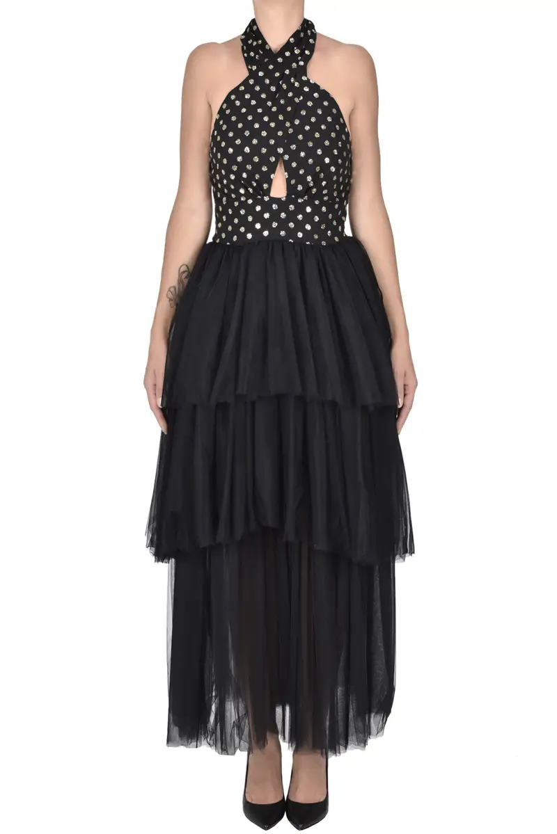 Abito con gonna in tulle a balze