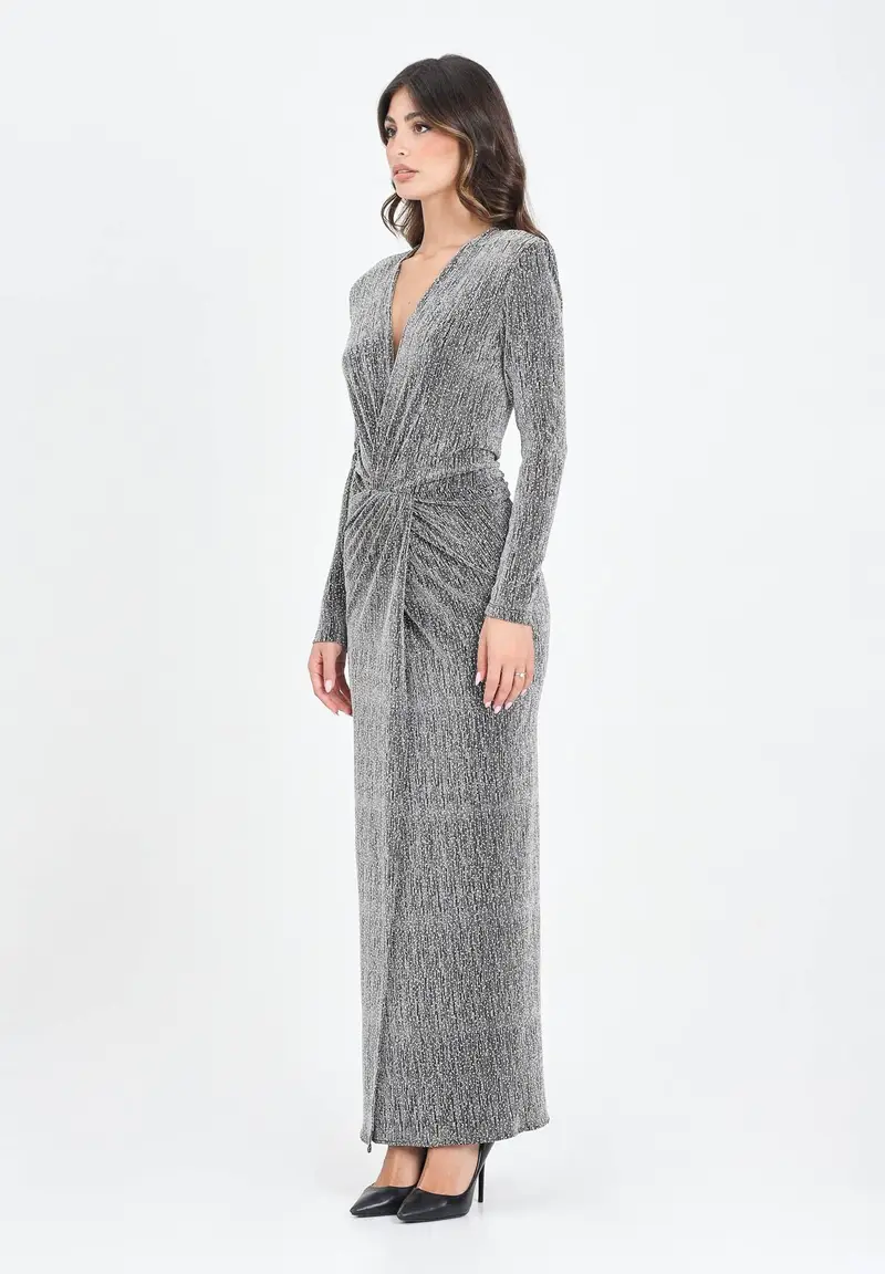 SIMONA CORSELLINI Abito lungo argento da donna