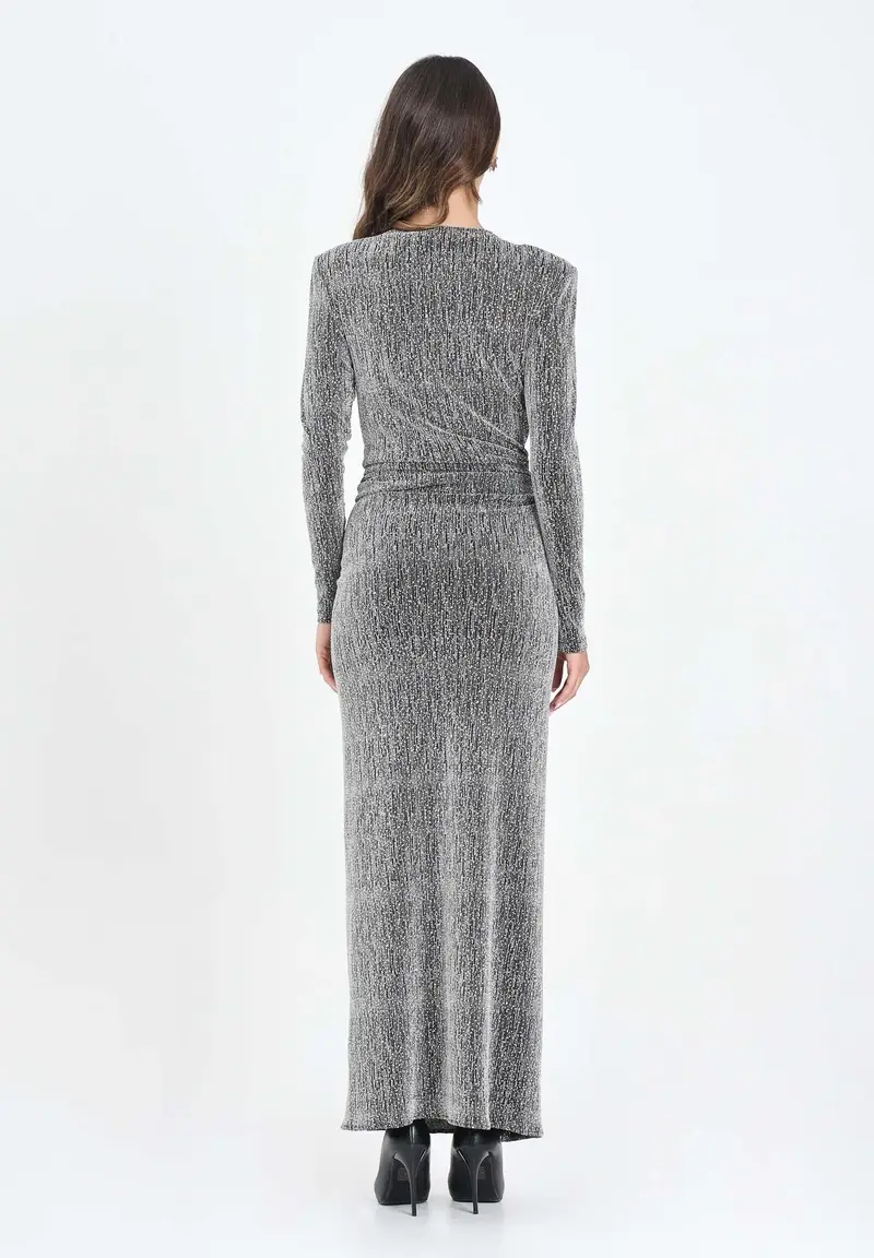 SIMONA CORSELLINI Abito lungo argento da donna miniatura 3