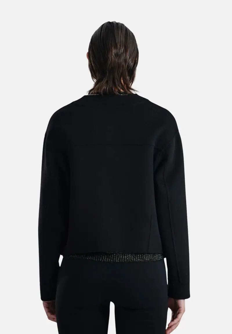 Bomber nero da donna miniatura 3