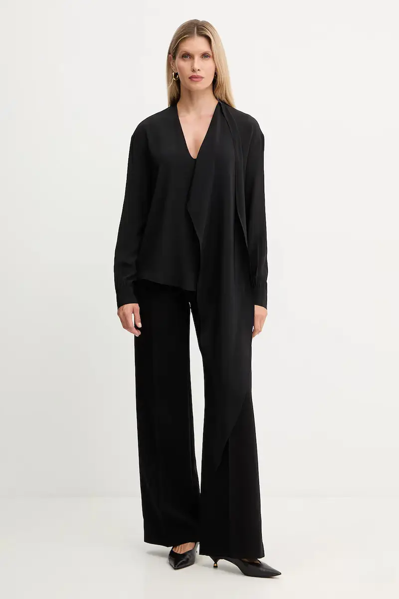 camicetta con seta colore nero A25CPCA00801 miniatura 2