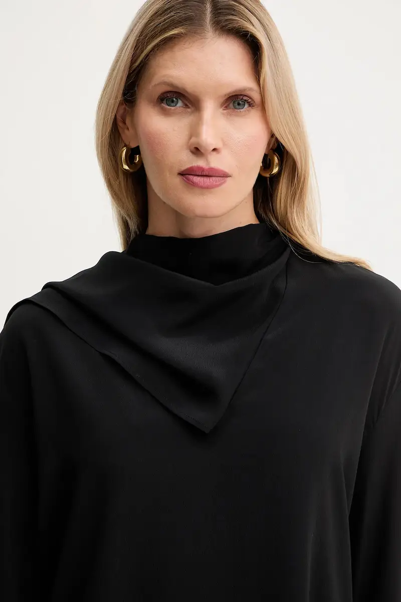 camicetta con seta colore nero A25CPCA00801 miniatura 5