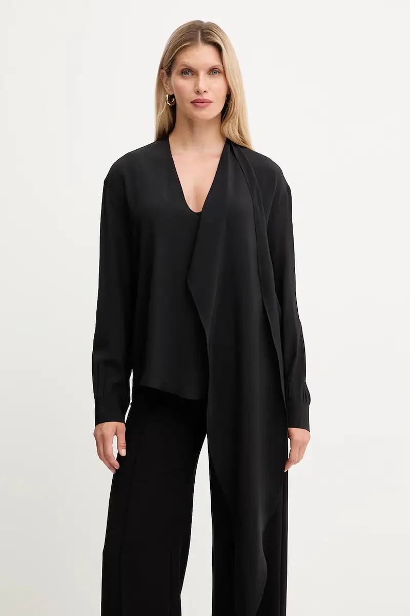 camicetta con seta colore nero A25CPCA00801
