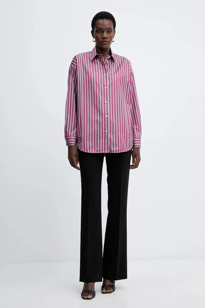 camicia in cotone donna colore granata A25CPCA01201 miniatura 2