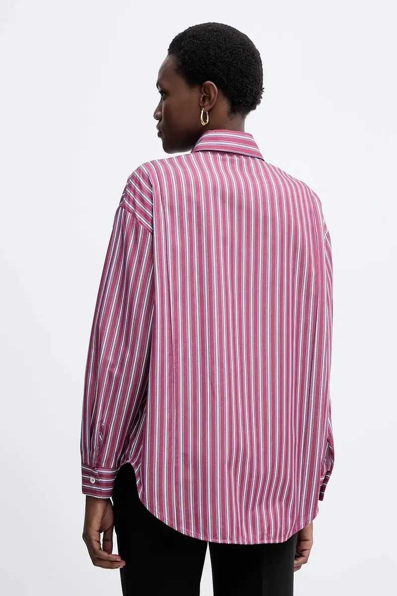 camicia in cotone donna colore granata A25CPCA01201 miniatura 3