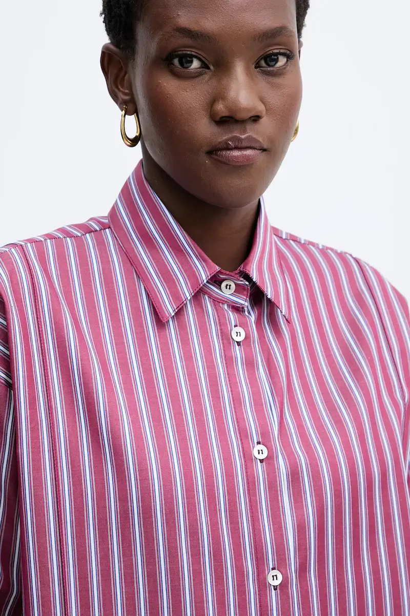 camicia in cotone donna colore granata A25CPCA01201 miniatura 4