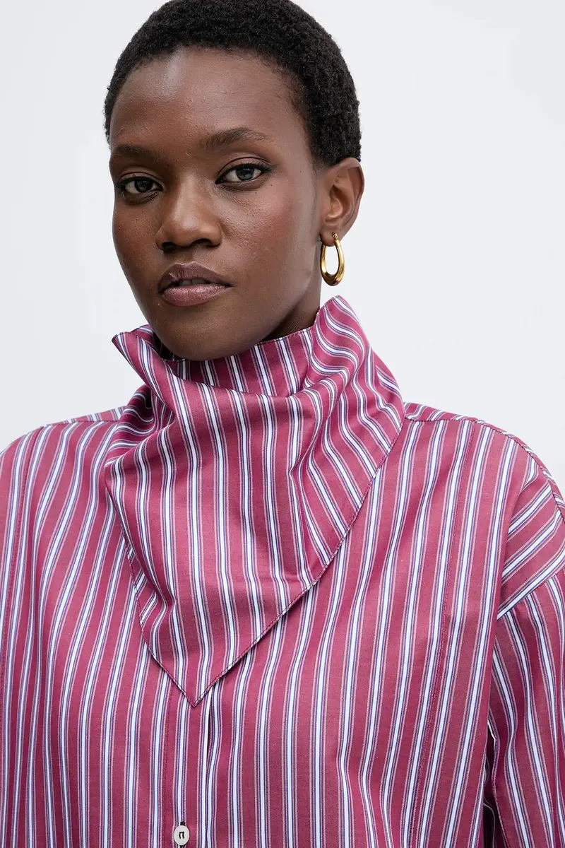 camicia in cotone donna colore granata A25CPCA01201 miniatura 5